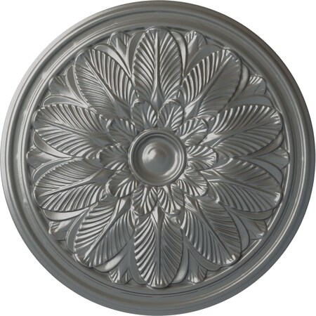 Ekena Millwork Bordeaux Ceiling Medallion (Fits Canopies up to 3 1/4"), Hand-Painted Silver, 22 5/8"OD x 1 3/4"P CM22BOSLS